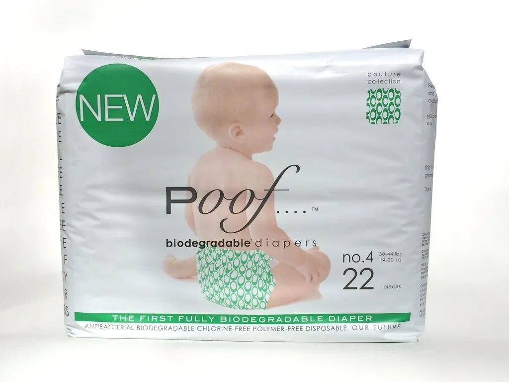 Poof SIZE 4 Green Loops Biodegradable DIAPERS