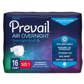 Prevail Air Overnight Briefs, Super Absorbent Diaper With Tabs