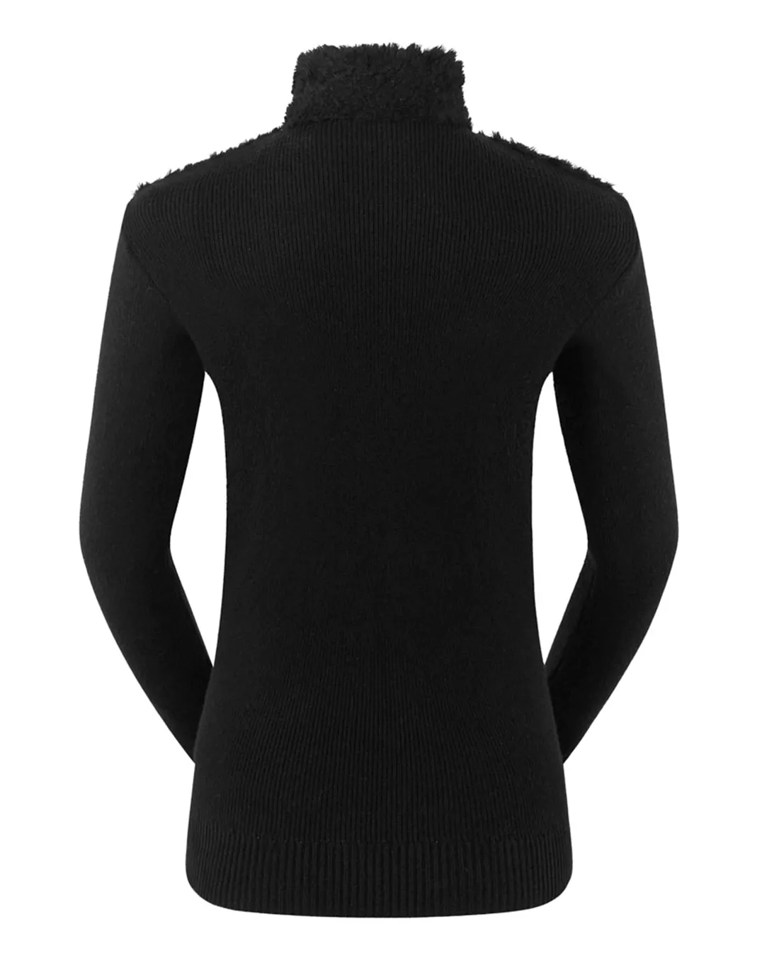 PURE GOLF Ellisa Knitted Zipped cardigan with faux fur front 508 Black