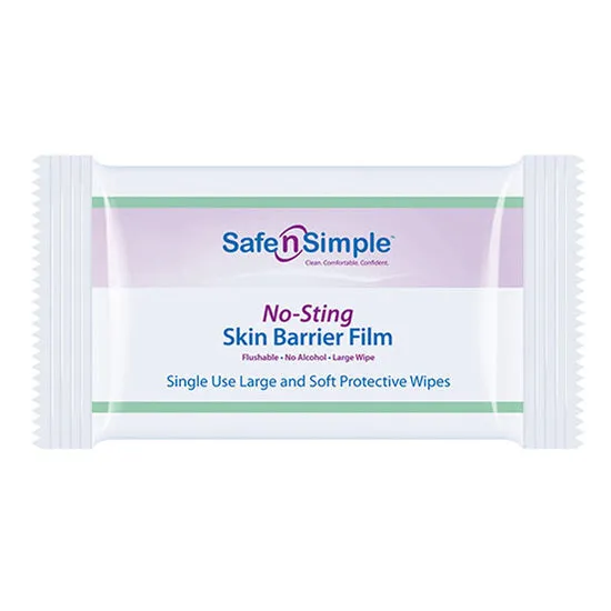 Safe n Simple No Sting Barrier Wipes 25/Box