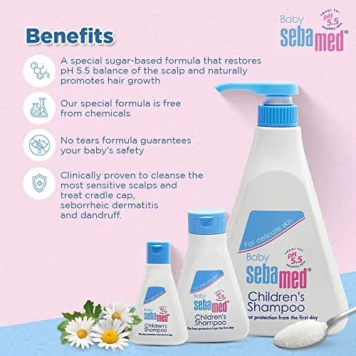 Sebamed Baby Shampoo 500ml|Ph 5.5| Camomile|Natural moisturisers|No tears formula|For delicate scalp