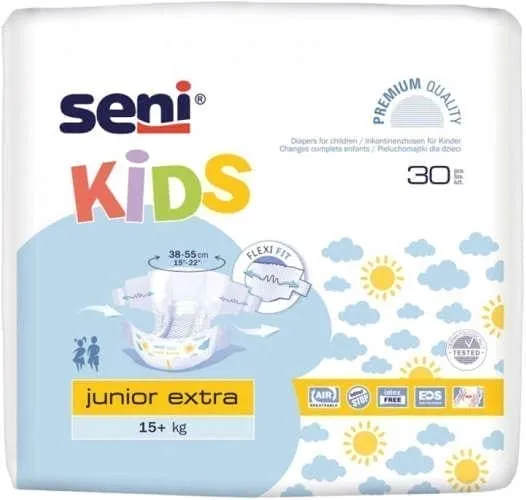 SENI KIDS JUNIOR EXTRA diapers (15-30 kg) x 30 pieces, pampers, baby nappies