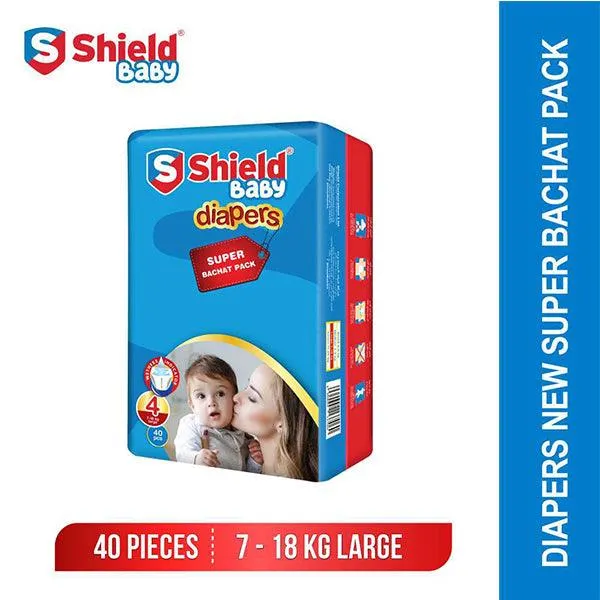 SHIELD BABY DIAPER SUPER BACHAT LARGE 40PCS