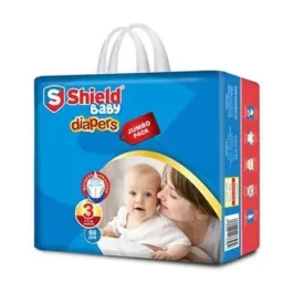 SHIELD BABY DIAPERS MEDIUM 4-9KG 88 PCS