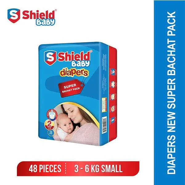 SHIELD BABY DIAPERS SUPER BACHAT SMALL 48PCS