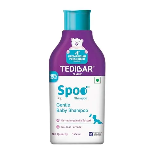 Spoo Shampoo Tedibar Gentle Baby Shampoo 125Ml No Tears | Gentle On Scalp | No. 1 Pediatrician Prescribed Shampoo*- By Torrent Pharma