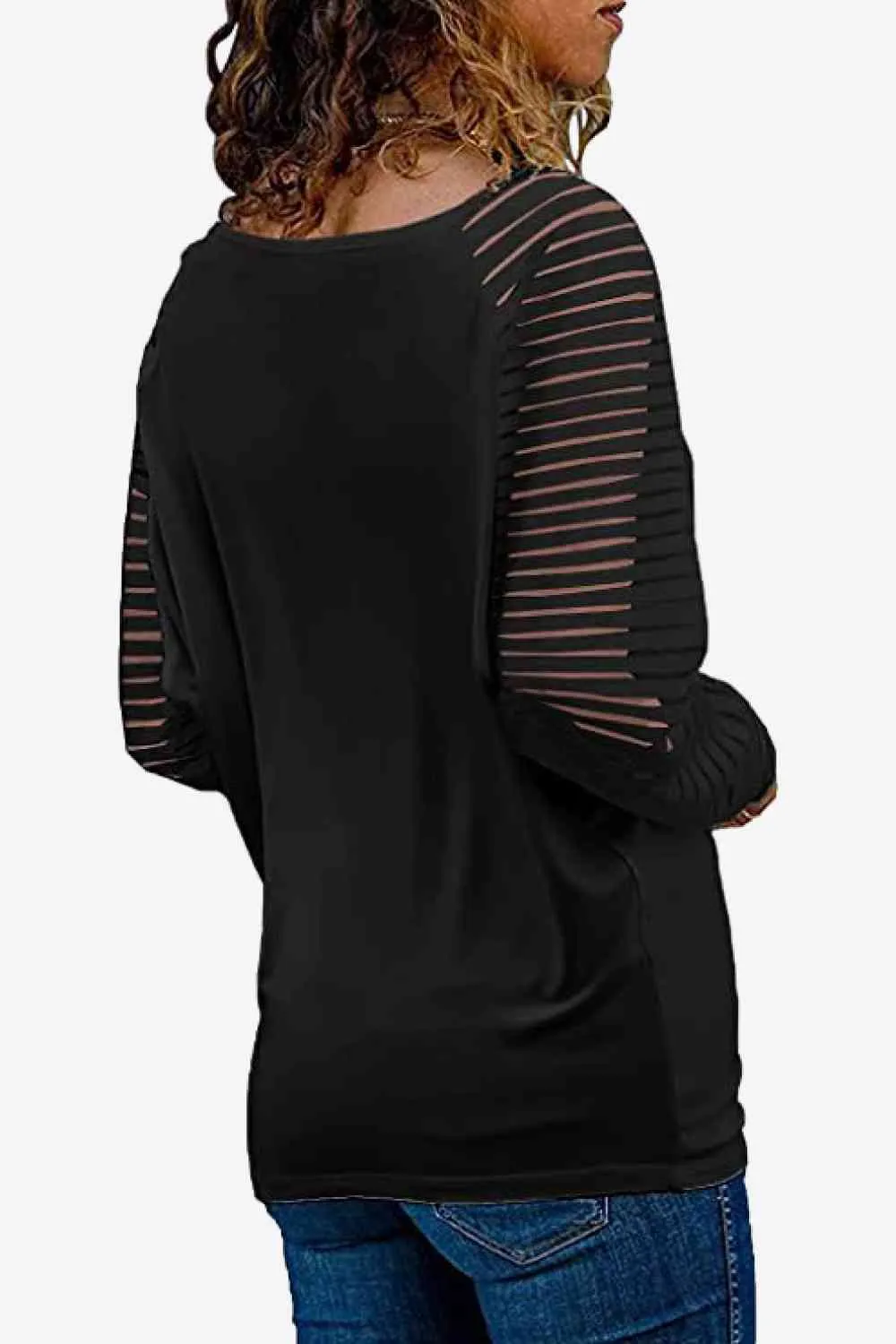 TEEK - V-Neck Long Raglan Sleeve Top