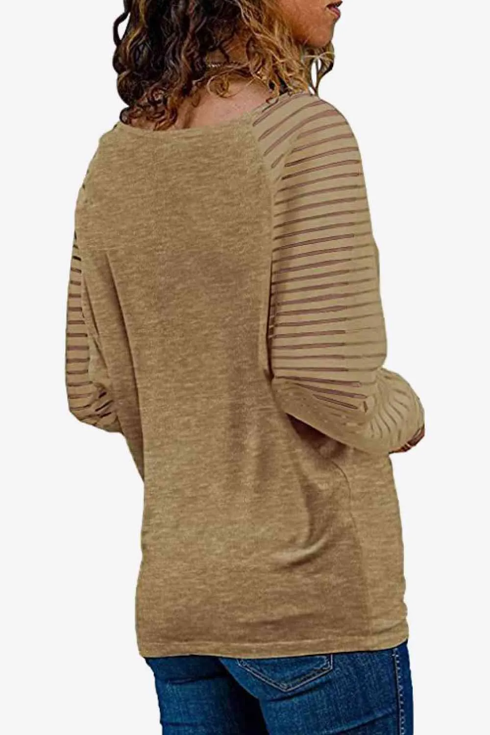 TEEK - V-Neck Long Raglan Sleeve Top