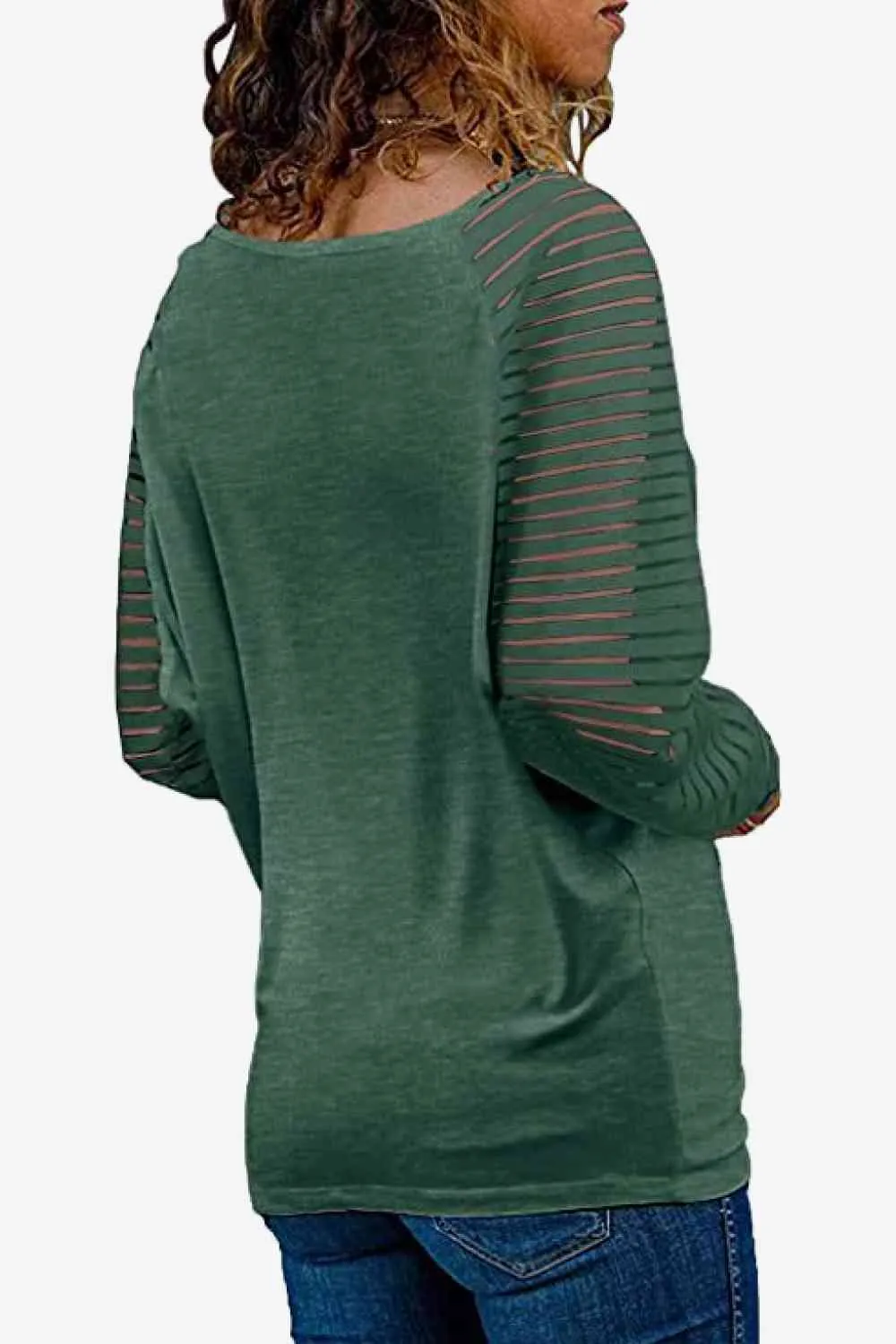 TEEK - V-Neck Long Raglan Sleeve Top