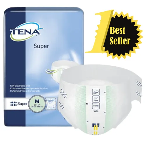 Tena Super Overnight Incontinence Briefs, Maximum Absorbent