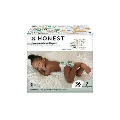 The Honest Company Disposable Diapers Club Pack Barnyard Babies & It’s A Pawty - Size 7 - 36ct