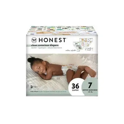 The Honest Company Disposable Diapers Club Pack Barnyard Babies & It’s A Pawty - Size 7 - 36ct