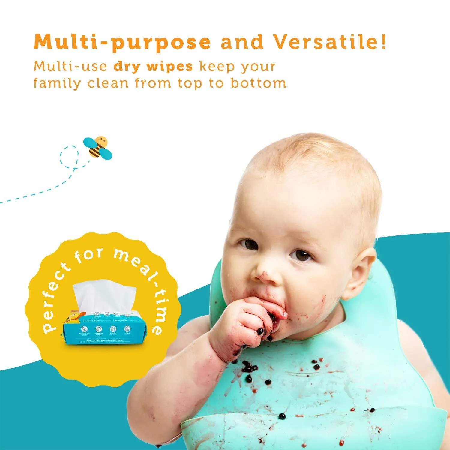 Whoopsie Wipes | Ultra-Soft - 100% Pure Cotton Dry Baby Wipes