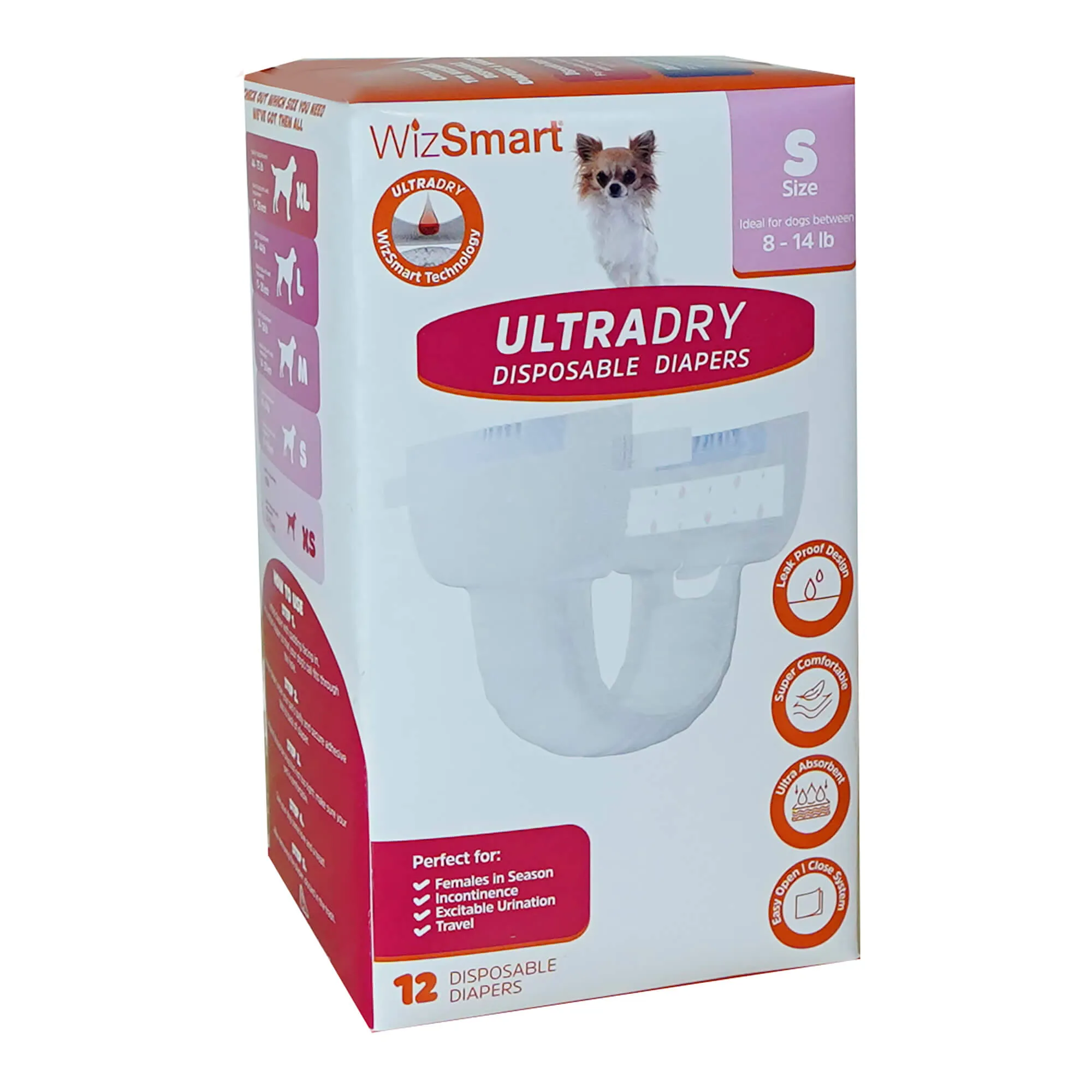 WizSmart UltraDry Disposable Diapers, 12 ct