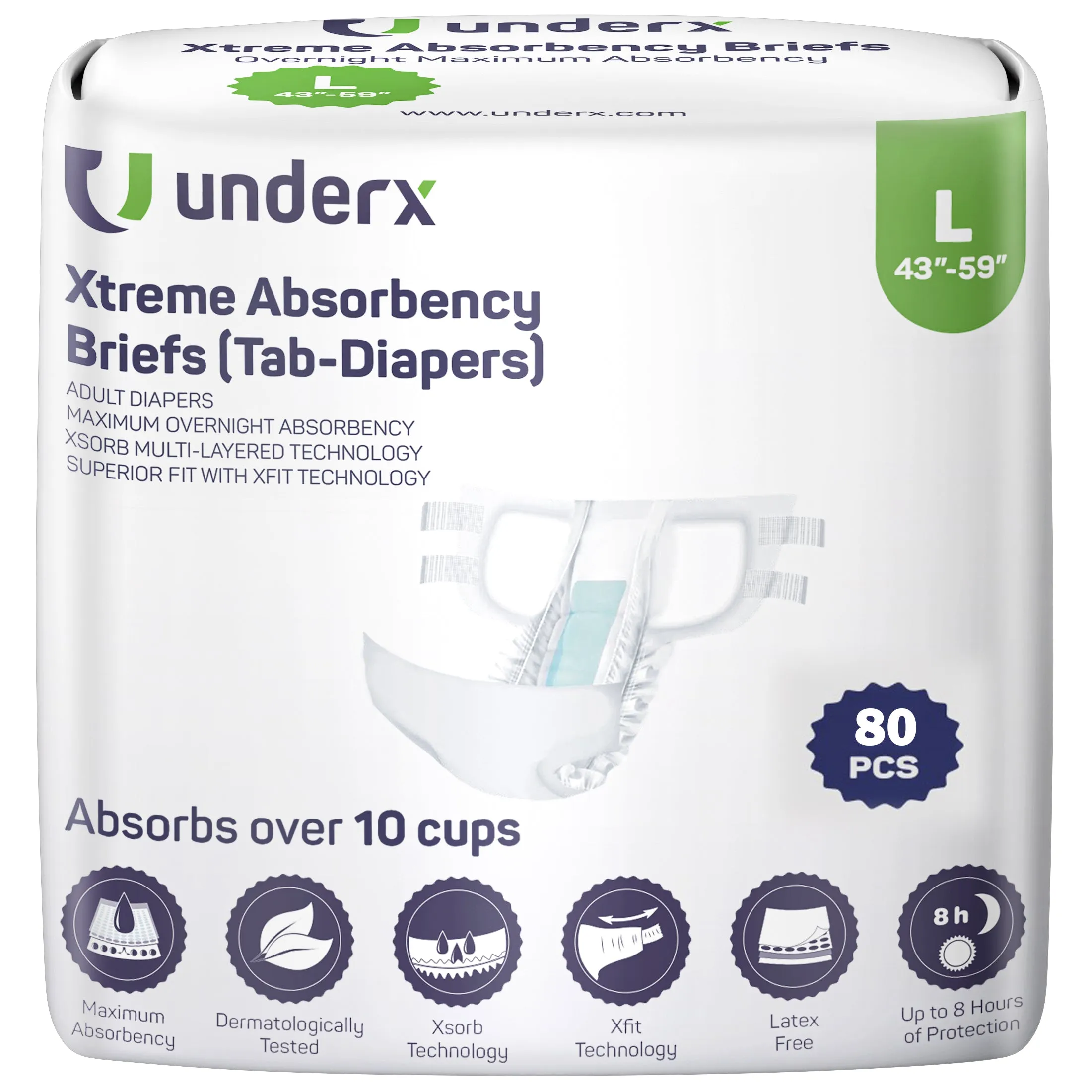 Women's Max Absorbency Diaper-Style Briefs With Tabs