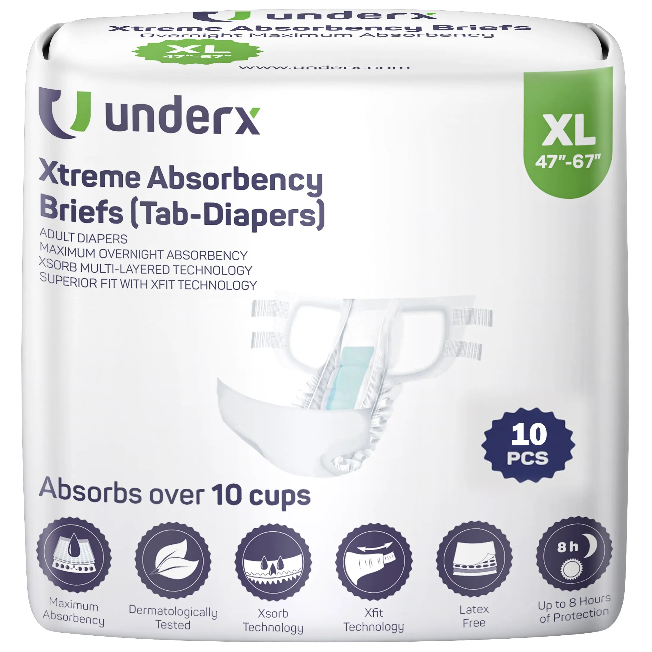 Women's Max Absorbency Diaper-Style Briefs With Tabs