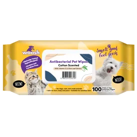 Woosh Pet Wipes Antibacterial - Cotton 100sheets