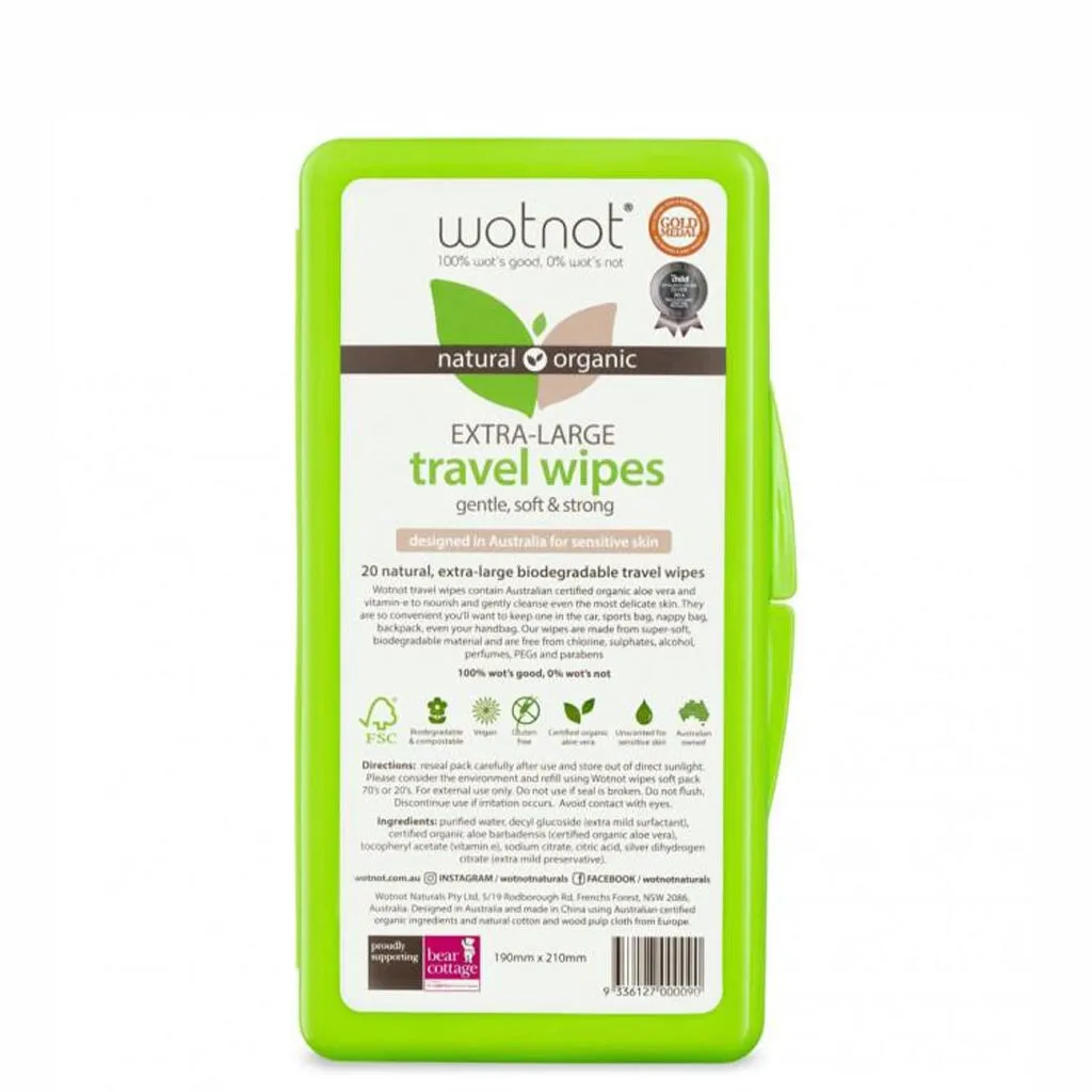 Wotnot Baby Wipes With Case 100% Biodegradable x20