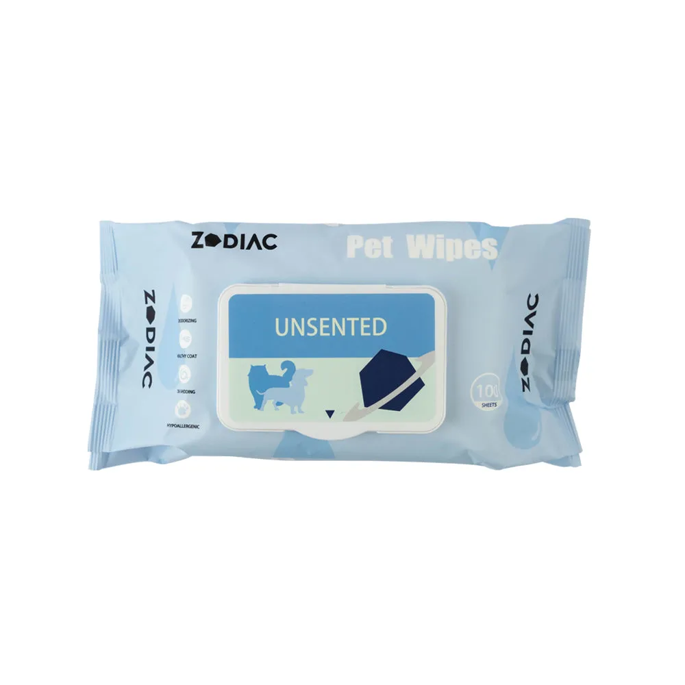 ZODIAC Pet Wipes Unscented 100 Pack